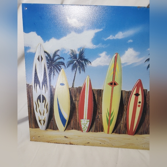 Westmoreland Boards Lined Up Distressed Vintage Look Metal Sign Beach Paradise - Picture 2 of 6
